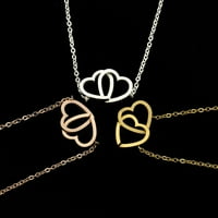 Narukvica za prijateljstvo u Toyellu Srebrna dvostruka ogrlica od srca sa srebrom