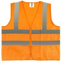 Industrijska narandžasta visoka vidljivost Reflective klase Sigurnosni prsluk, džepovi, pleteni, veličine