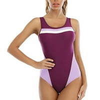 Lovskoo kupalište za žene Sportski kupaći kostimi Konzervativni blokiranje u boji Seksi kostimi bez leđa Purple