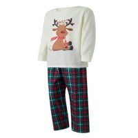 Božićne pidžame za obitelj, elk tiskane vrhove s pletenim hlačama za spavanje