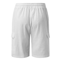Teretne kratke hlače za muškarce Ljeto Čvrsto pamučno posteljina muške plaže Ležerne prilike, Pokretni kratke hlače 3xl