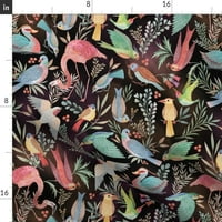 Pamuk Saten Sham, euro - Dreamy Cvjetni prirodi ptice Forest Jungle Flamingo Tropical Print Prilagođeno