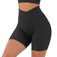 Teen Girls Hotchars Yoga strukske stružne kratke hlače za podizanje žena V High Hots Biker Workout Yoga