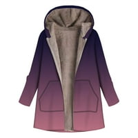 Ženski nejasni zimski kaput topla runo obložene jakne na kapuljaču, casual ogromne debele dugih rukava