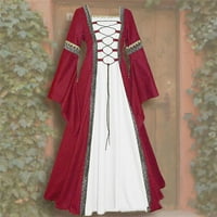 Renesansna haljina za ženske haljine haljine gotičke haljine vintage čipka up haljina mala