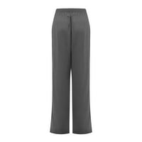 Snoarin Womens Plus veličina Capris hlače Modni elastični struk ravne posteljine hlače Teretne hlače