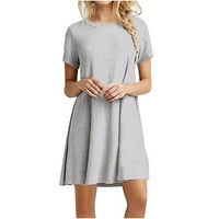 Simplmasygeni ženske ljetne haljine kratki rukav Mini haljina modna casual rukave solidne dame labave mini haljine