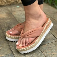 Aaiymet ravne sandale za žene sandale prozračne cipele ravna plaža Ljeto klizanje otvorene tkane ženske