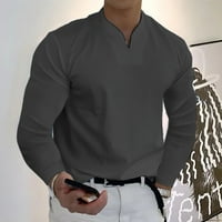 Muška zimska ležerna majica V-izrez Pamuk Casual Top za muškarce Svečana dnevna zabava 5xl svijetlo