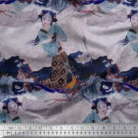 Soimoi Rayon tkanina cvjetna i djevojka ženske tkanine otisci dvorišta široko