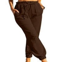 Glonme ženske izvlačenje vrećaste pantalone labave fit plaža dno salon dnevne nose pantalone harem pant