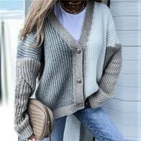 Ženski džemperi Fals modni dugi rukav Klit Cardigan dugme V-izrez Ležerne džemper pulover džemperi za