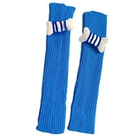 Multitrast ženske nogu toplije sa lukom, par coloful pruge patchwork čarape za odmor