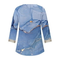 Mrat Fashion V-izrez Zip up znojni ženski rukav ležerne tipke za kratke rukave za ženske obrezirane zvezne bluze za ženske poslovne casual svijetlo plave 2xl