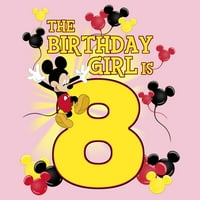 Girl's Mickey & Friends Mickey Mouse Rođendanska djevojka je grafička tee svijetlo ružičasta