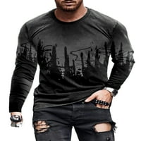 Prednji ruk s dugim rukavima za muškarce 3D grafički tisak na vrhu Casual Fall Tee majice