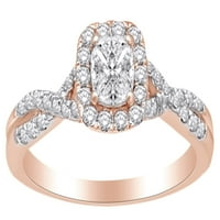 14k ruža zlato 0. CT bijeli prirodni dijamantski prsten za angažman vjenčani prsten sa prstenom veličine-6