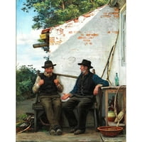 Carl Bloch Black Ornate uokviren dvostruki matted muzej umjetnosti pod nazivom: Razgovor između dva ribara