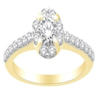 Vjenčani prsten za angažman u 14k žuto zlato sa CT bijelim prirodnim dijamantima sa veličinom prstena-9.5