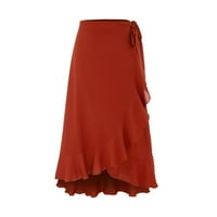 Gubotare midi suknja Ženska plaćena visoka struka Bodycon mini suknja, crvena l
