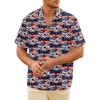 4. jula muška havajska majica USA Nacionalna majica zastava Grafički 3D košulja COLLAR casual svakodnevno