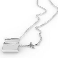 Ogrlica s blokadom Cvjetna granica Shhh u srebrnom kovertu Neonblond