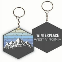 Zimsko mjesto za West Virginia Ski snowboard Zimske avanture Metalni privjesak