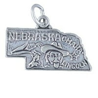 Sterling Silver 16 BO lanac Nebraska državna privjeska ogrlica