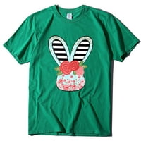 Utoimkio Womens Uskrsne majice Majice kratkih rukava Grafički majica TOPS Classic-Fit Easter Bunny Ispis