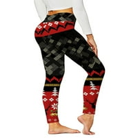 Sanviglor dame božićne gaćice Snowflake Print Xmas Yoga hlače Tummy Control pantalone za mršavljenje