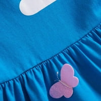 Toddler Teen Girl Soft Cosy Haljina duge cvjetni leptir Print haljine trendy haljina Crewneck kratki