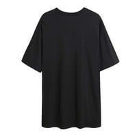 Moonker Womens Majice za žene Bluze Prevelike majicu kratkih rukava s kratkim rukavima TOP Vintage Ispiši