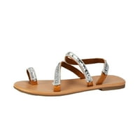 DpitySerensio ženske ljetne sandale casual okrugle glave udobne sandale Sequin plaža casual cipele srebrne 7,5
