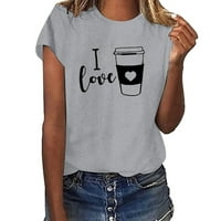 Ženski kratki rukav Basic Tees Clearence Vintage Modna odjeća za tinejdžerske djevojke I Love Latte