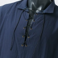 Haxmnou Muške vintage prsluk Renesance Knight Shirts Tops Navy XL