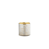 Kućna namještaja 5,5 Bijela i zlatna cilindrična polka ručna ručna puhala staklena vaza