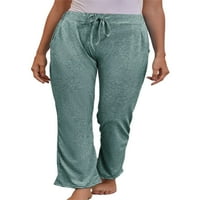 Paille Womens Lounge Loose Yoga hlače Široka pantalona za nogu Solid Plus Size Active odjeća Jogger