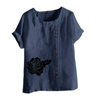 Prevelike majice za žene kratkih rukava Bluze Regularne fit T majice Pulover TESE vrhovi leptir tiskati
