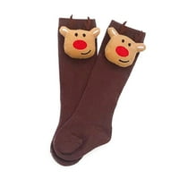 Dječje božićne čarape crtane lutke čarape Ne klizne podne čarape Solidne boje Srednje cijevi čarape