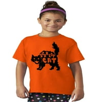 Vintage Halloween Sjajnik Mačka slatke djevojke Dječja majica Tees Teen Brisco brendovi s