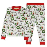 Kikiriki Toddler Boys 'Božić Santa Snoopy Charlie Brown Pajama set