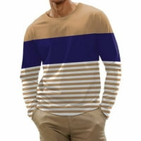 Muške modne ležerne pruge tiskane majice s dugim rukavima, bluza multicolor m