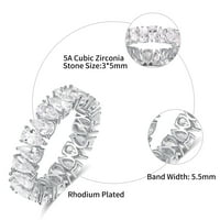 Kruška rezano sterling srebrna prstena Bijela kubična cirkonija obećava prsten za žene veličine 5-9