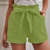 Tking modne ženske hlače Ljetne modne hlače sa čvrstim lukom sa džepovima Hlače hlače za žene