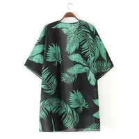 Gyouwnl Womens Vrhovi Žene odlazi na print Šifonsko plažu Kimono Cardigan bluza Shawl Lood top odjeća