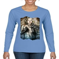 Divlji Bobby Marilyn Monroe pušenje Hollywood pop kulture Žene Grafički majica dugih rukava, svijetloplava,