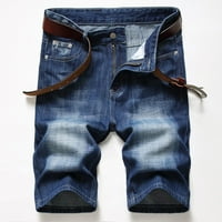 CLlios muške traper kratke hlače opuštene fit uznemirene jean kratke hlače Ležerne ljetne rastezmene patentne trake s džepom