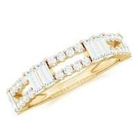 Sertifikovani vjenčani prsten moissine za muškarce - 1. CT - D-VS kvalitet, 14k žuto zlato, US 5,00