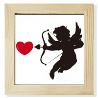 Kupid Angel Love Heart uzorak Square Scroed Frame Frame Wall Stollop prikaz