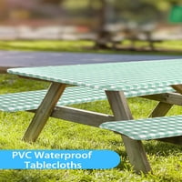 Stolkover za stol za piknik i klupu ugrađeni stolnjak poklopca PVC pravokutni tabli Flannel sa elastičnom